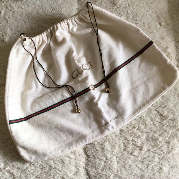 Gucci Authentic Drawstring 100% Cotton Dustbag with Signature Brass GG Balls - Picture 2 of 14
